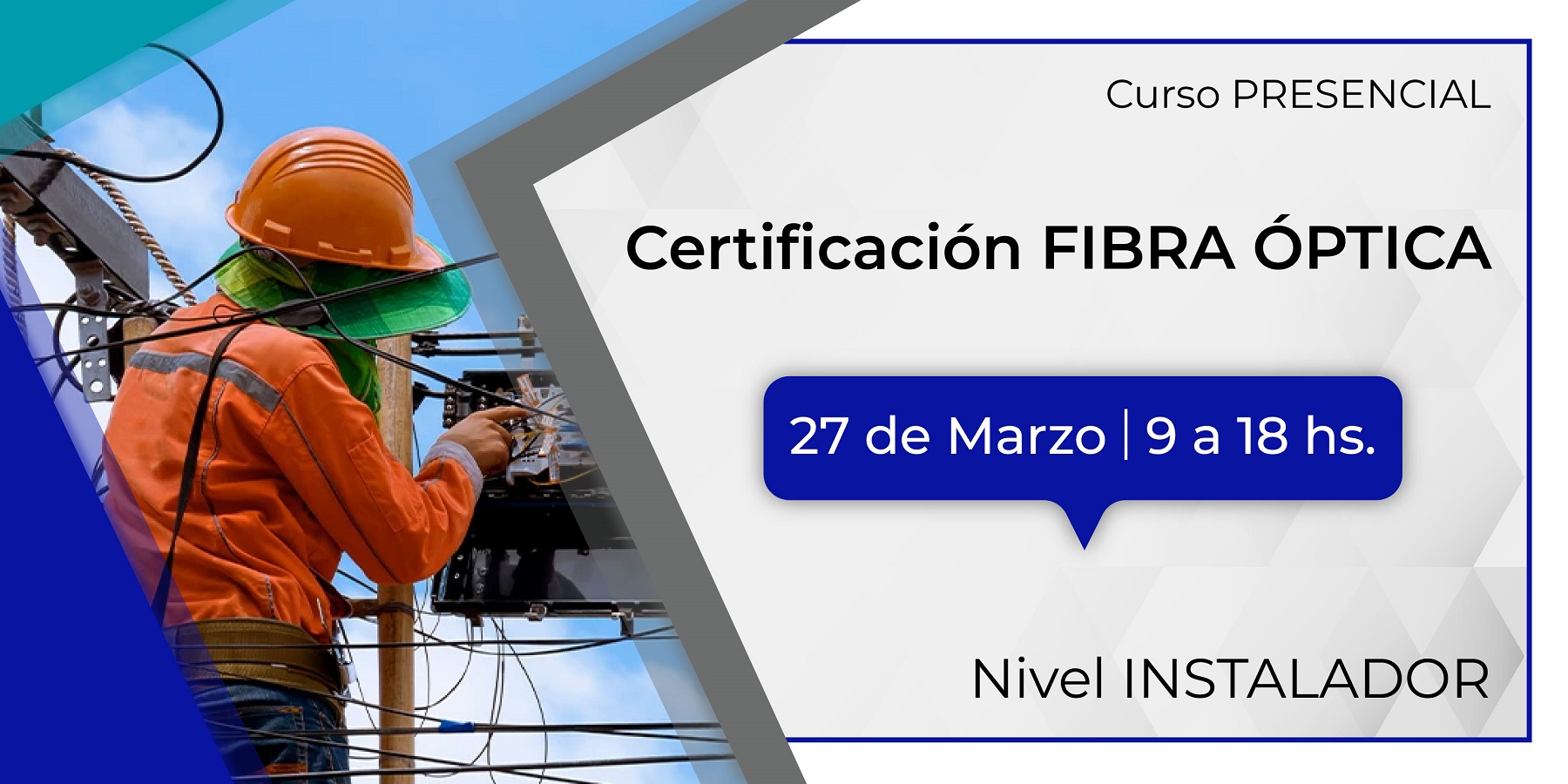 banner de curso certificacion de fibra nivel instalador